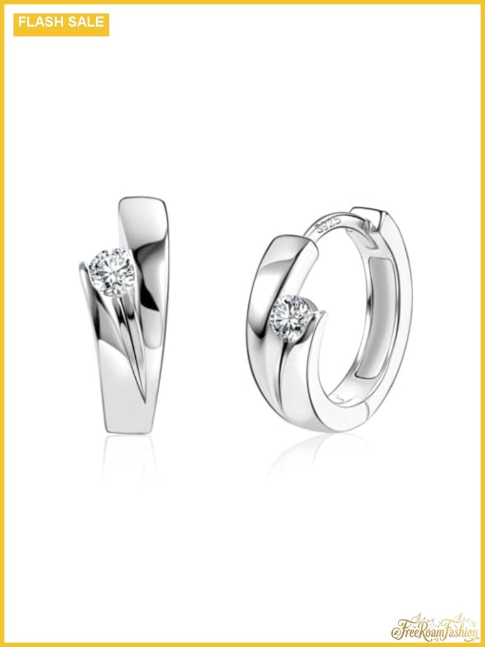14K Goldplate/Silver Ball Zirconia Hoop Huggie Earrings for Women